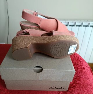 Sandalias Clarks Piel Verde Talla 41