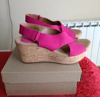Sandalias Clarks Piel Verde Talla 41