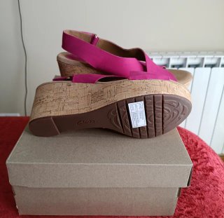 Sandalias Clarks Piel Verde Talla 41