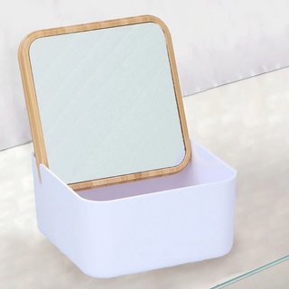 Portagioie con Specchio e Coperchio in Bambù Organizer per
