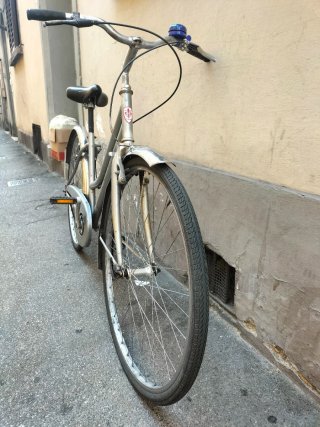 Citybike Sergio Bianchi silver 28" con portapacchi