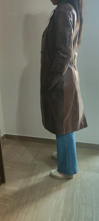 Cappotto lungo in vera pelle