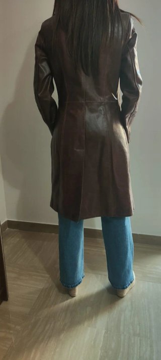 Cappotto lungo in vera pelle