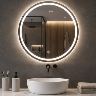 Specchio Tondo Diametro 70 cm con Led a 3 Colori