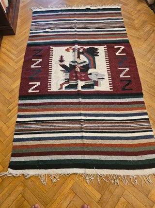Manta mexicana de lana multicolor