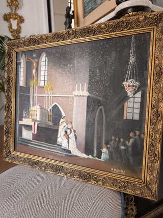 Cuadro antiguo religioso boda