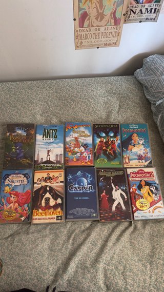 Lote 10 Películas VHS Animadas y Familia