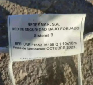 Lote 5 redes seguridad obra 1.1x10m blancas