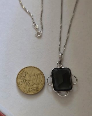 Collar Plata 925 con cuarzo ahumado.