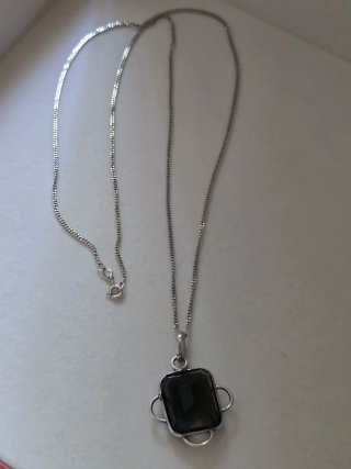 Collar Plata 925 con cuarzo ahumado.