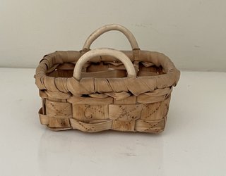 Pareja cestas artesanales madera trenzada
