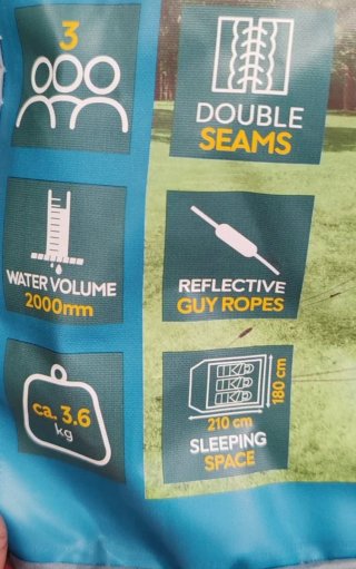 Carpa Tienda Camping para 3 Personas
