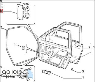 Bisagra puerta der. Fiat Uno Turbo /Fiorino /Duna
