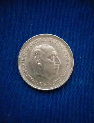 Moneda 50 pts Franco 1957 * 59