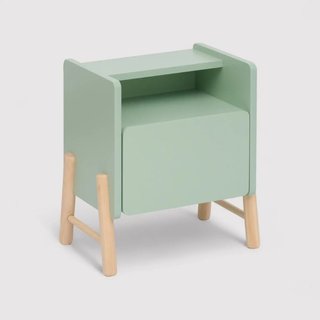 Adrak - Comodino verde acqua per bambini con 1 cassetto e 2