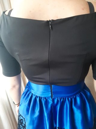 Vestido fiesta princesa azul y negro