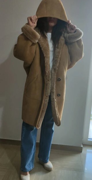 Montone Shearling Pelle Agnello Vera Pelle.