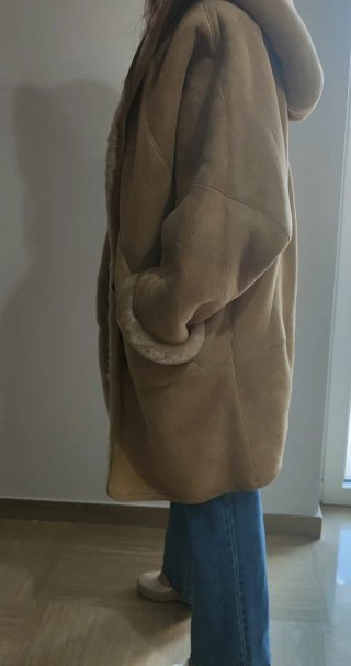 Montone Shearling Pelle Agnello Vera Pelle.