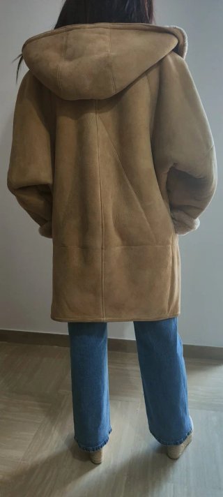 Montone Shearling Pelle Agnello Vera Pelle.