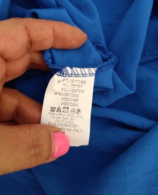 Vestido lencero azul encaje talla única