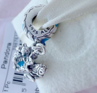 Pandora Charm Caballo Carrusel Oso Azul Plata