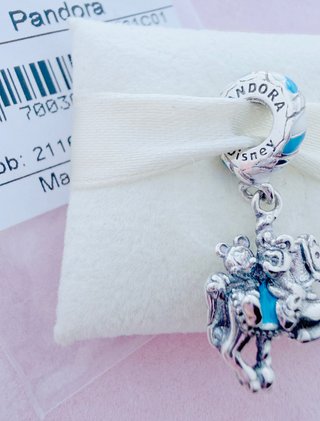 Pandora Charm Caballo Carrusel Oso Azul Plata