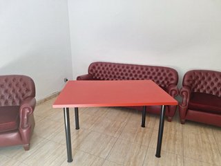 Conjunto sillones Vintage Piel y Terciopelo Rojo
