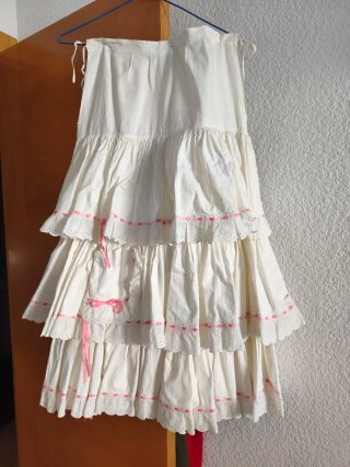Cancán Fallera Blanco y Rosa
