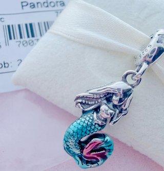 Pandora Disney Charm Sirena Plata y Turquesa