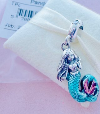 Pandora Disney Charm Sirena Plata y Turquesa