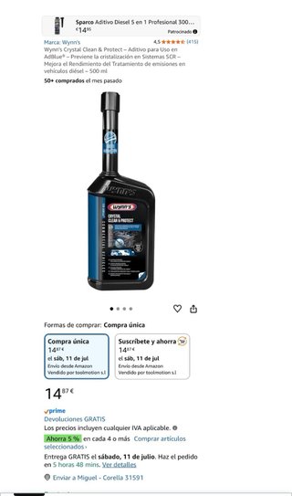 Wynns AdBlue Crystal Clean & Protect