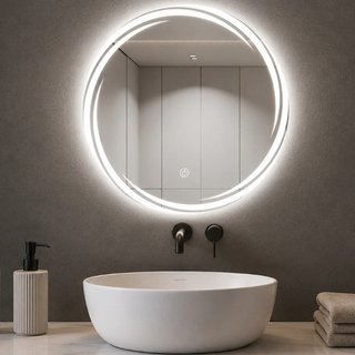 Specchio Tondo Spirale Diametro 70cm Led a 3 Colori