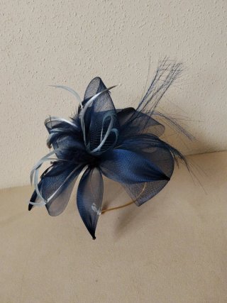 Tocado diadema fiesta azul y plata