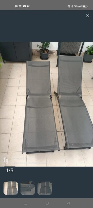 2 Hamacas de tela y metal grises