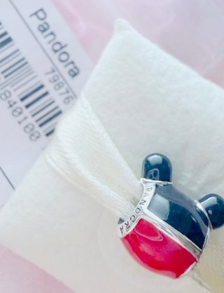 Charm Pandora Mickey Mouse Rojo y Plata