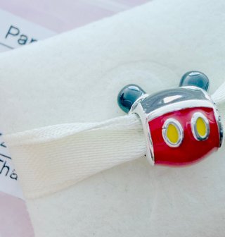 Charm Pandora Mickey Mouse Rojo y Plata