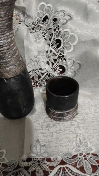 Set 2 Vasetti Fatti a Mano Decorati