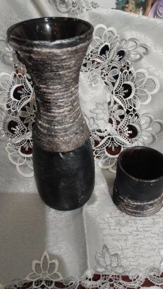 Set 2 Vasetti Fatti a Mano Decorati