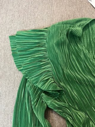 Blusa Plissada Verde Esmeralda | Zara | Tamanho S