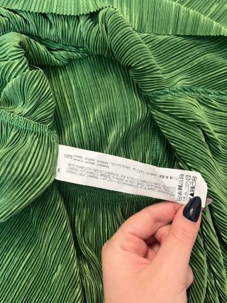 Blusa Plissada Verde Esmeralda | Zara | Tamanho S