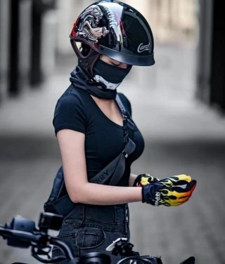 Casco Moto Retro Lobo Motero Talla: XXL