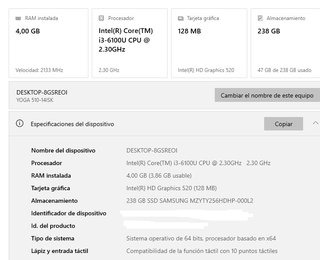 Lenovo Yoga 510 Portátil Blanco