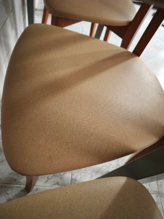 4 Sillas de Cocina Madera y Tela