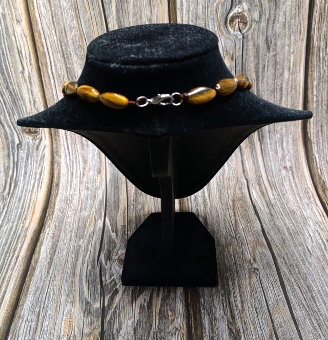Collana Occhi di Tigre in Pietra Naturale Ovale