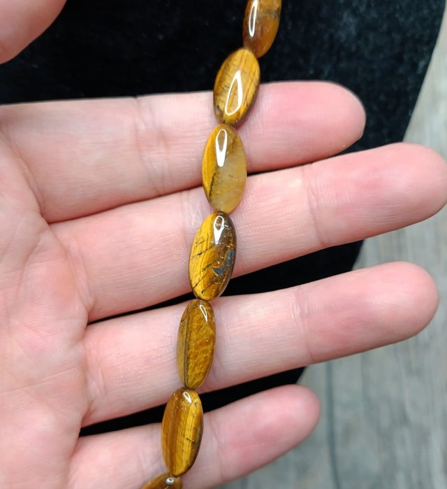 Collana Occhi di Tigre in Pietra Naturale Ovale