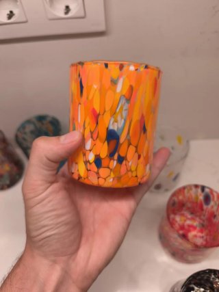 12 Vasos Murano millefiore