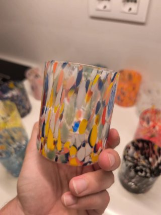12 Vasos Murano millefiore