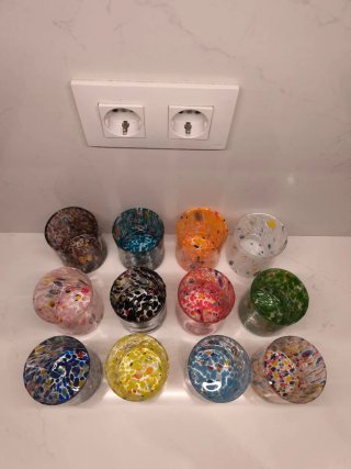 12 Vasos Murano millefiore