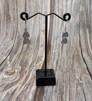 Pendientes Corazón Hematite con enganche de plata