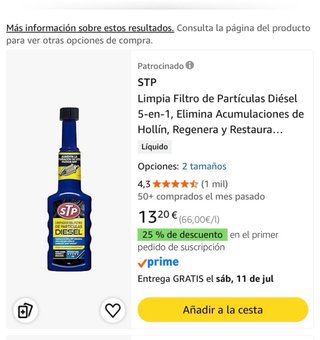 STP Limpiador Filtro Partículas DPF Diesel